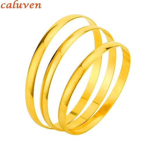 6MM Gold Color Copper round Bangle Simple Style Bangles for Women Fashion Jewelry Wholesale Men Gift Bracelets Bangles