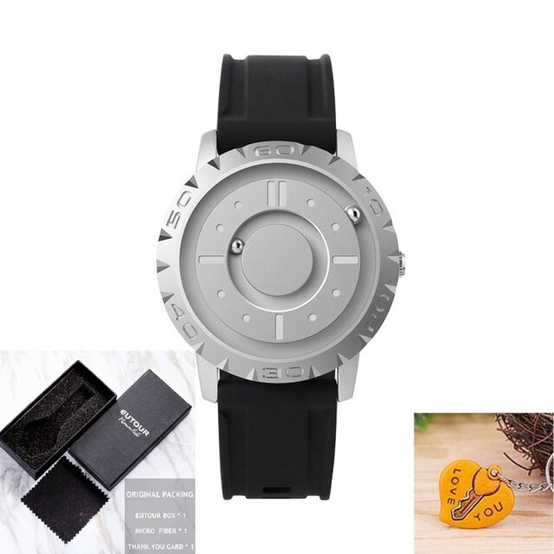 Creative Watch for Men Magnetic Ball Pointer Quartz Clock Male Peculiar Mens Watches Blind Touch to Get Time Gift E030