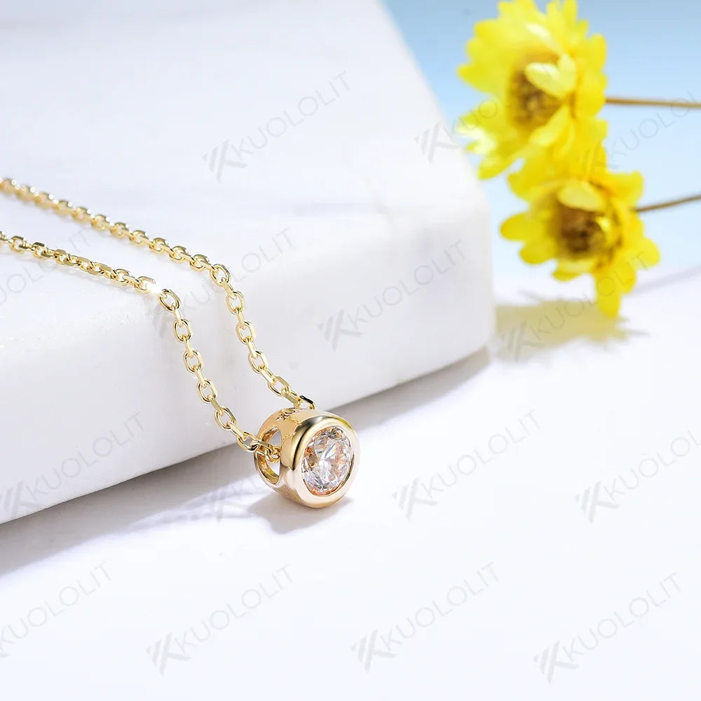 Lab Grown Diamonds Necklaces Solid 18K 14K 10K Pendant for Women D VS Diamond Jewelry for Engagement with Certificate