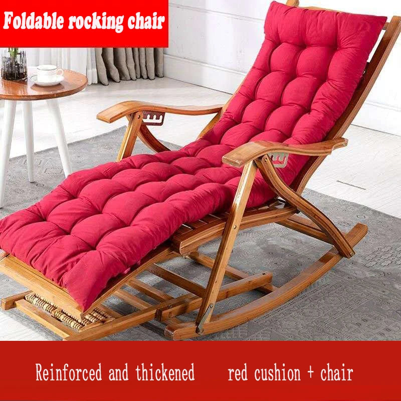 Rocking Chair Bamboo Recliner Backrest Foldinglunch Break Chair Balcony Lazy Leisure Home Furniture Elderly Armchairfoot Massage