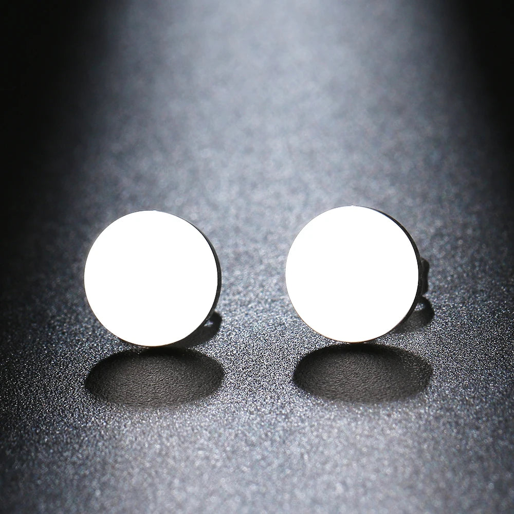 Stainless Steel Earrings Minimalist round Fashion Stud Earrings Classic Simple Earrings for Women 2022 Jewelry Wedding Party